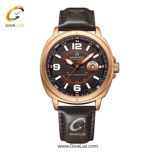 ساعت مچی اورجینال مردانه ناوی فورس|Naviforce|نوی فورس|نیوی فورس رزگلد | قهوه ای| قهوه ای| کد رفرنس NF8078 RG/CE/D.BN