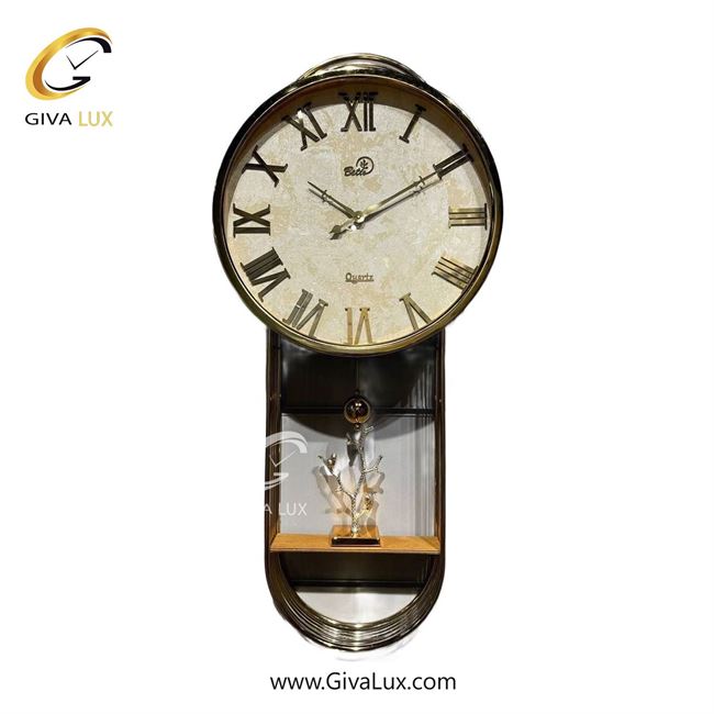 ساعت دیواری اورجینال بتیس آلیاژ فلزی طلایی| کد رفرنس 4555