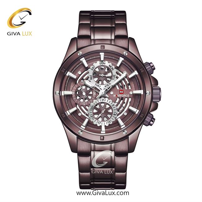 ساعت مچی مردانه بند فلزی کافی ناوی فورس (نیوی فورس) کد NF9149-CE/CE/CE