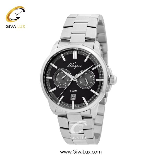 ساعت مچی اورجینال مردانه یونیک سه موتوره کرنوگراف نقره ای | نقره ای| مشکی| کد رفرنس S520