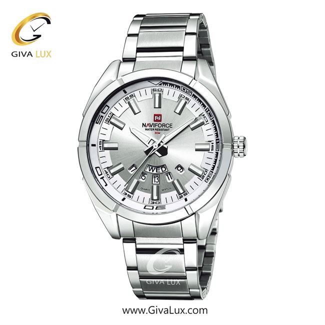ساعت مچی اورجینال مردانه ناوی فورس|Naviforce|نوی فورس|نیوی فورس نقره ای | نقره ای| نقره ای| کد رفرنس NF9038