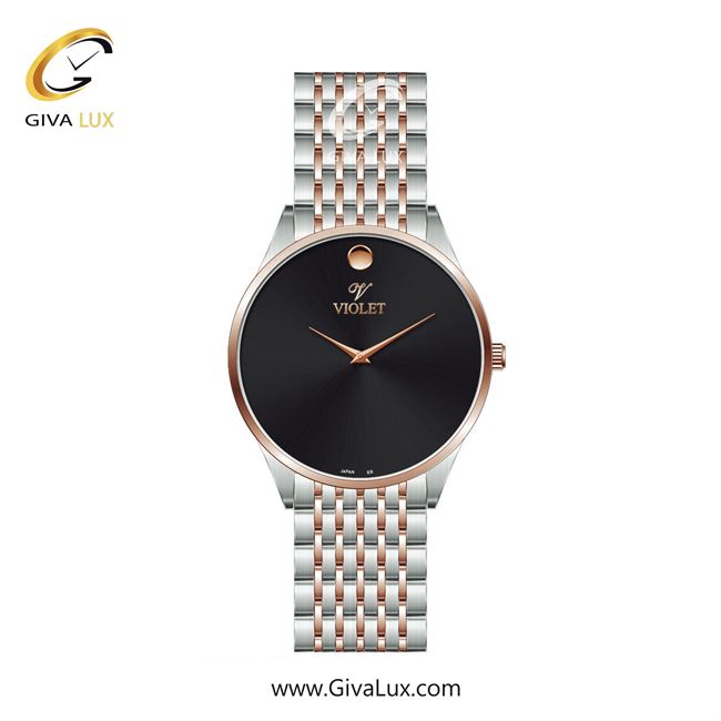 ساعت مچی اورجینال مردانه ویولت VIOLET رزگلد-نقره ای | نقره ای-رزگلد| مشکی| کد رفرنس 0609/2