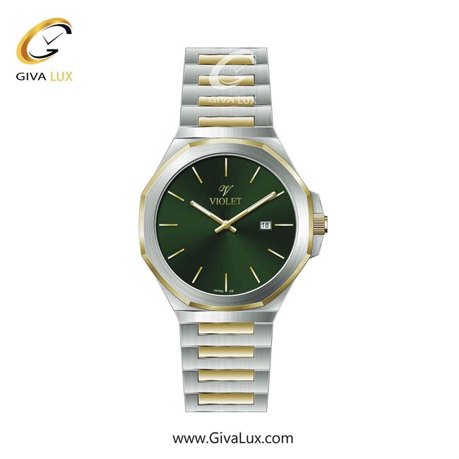 ساعت مچی اورجینال مردانه ویولت VIOLET طلایی-نقره ای | طلایی-نقره ای| سبز| کد رفرنس 0623/2