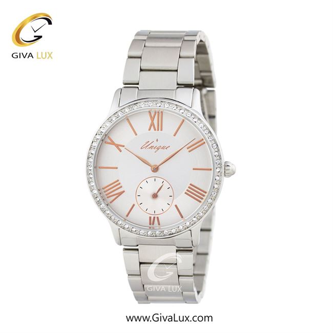 ساعت مچی اورجینال زنانه یونیک دو موتوره زیر ثانیه نقره ای | نقره ای| نقره ای-رزگلد| کد رفرنس S500