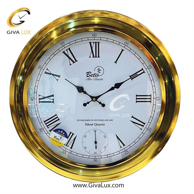 ساعت دیواری اورجینال بتیس آلیاژ فلزی طلایی| کد رفرنس 5010