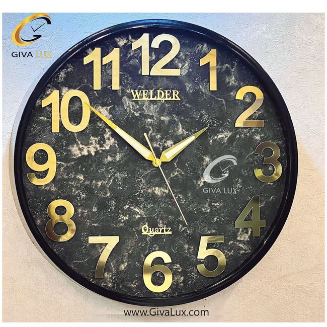 ساعت دیواری اورجینال ولدر PVC مشکی| کد رفرنس 5012
