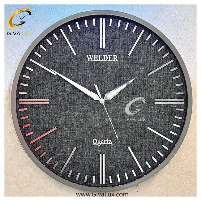 ساعت دیواری اورجینال ولدر PVC طوسی| کد رفرنس 5013