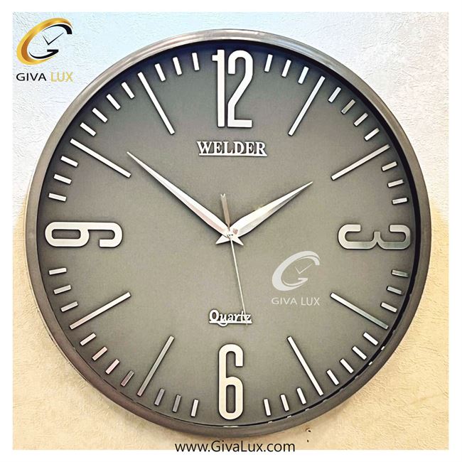 ساعت دیواری اورجینال ولدر PVC طوسی| کد رفرنس 5014