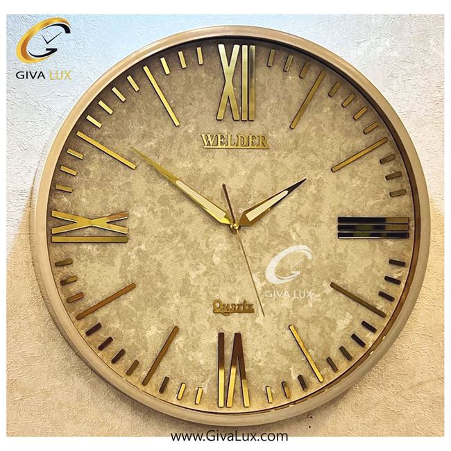 ساعت دیواری اورجینال ولدر PVC کرم| کد رفرنس 5015