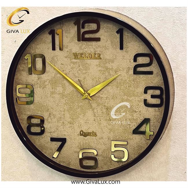 ساعت دیواری اورجینال ولدر PVC مشکی| کد رفرنس 5016