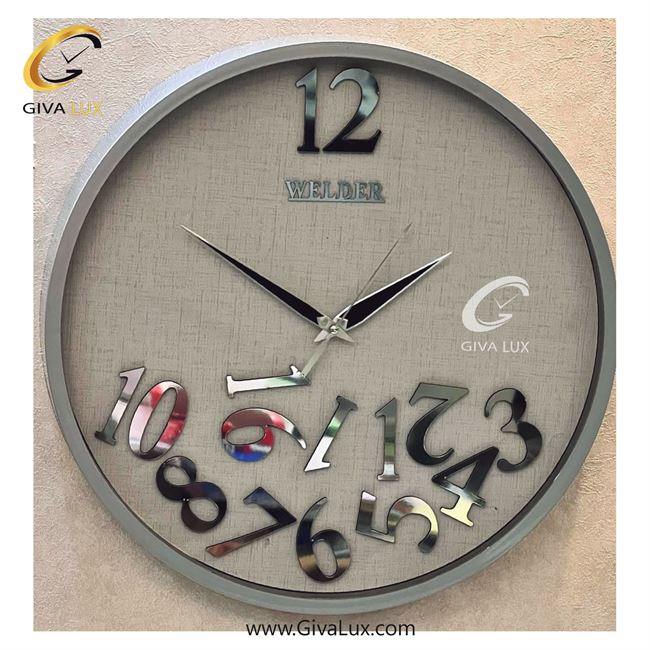 ساعت دیواری اورجینال ولدر PVC طوسی| کد رفرنس 5017