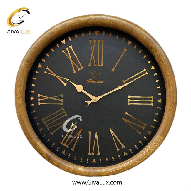 ساعت دیواری اورجینال پاشا چوب قهوه ای| کد رفرنس 502