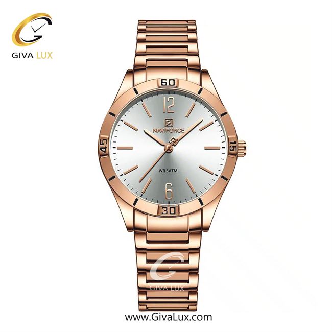 ساعت مچی اورجینال زنانه ناوی فورس|Naviforce|نوی فورس|نیوی فورس رزگلد | رزگلد| سفید| کد رفرنس NF5029