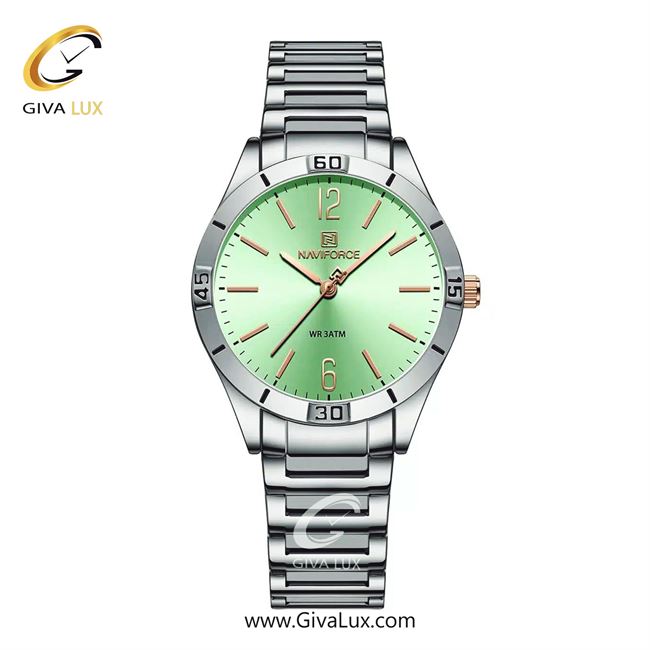 ساعت مچی اورجینال زنانه ناوی فورس|Naviforce|نوی فورس|نیوی فورس نقره ای | نقره ای| سبز| کد رفرنس NF5029