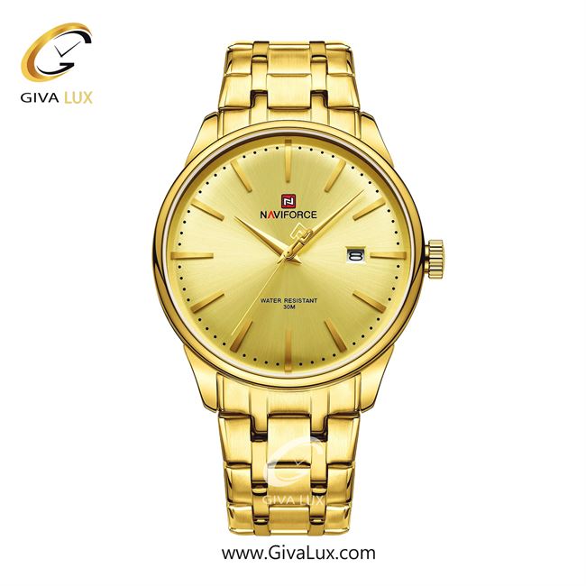 ساعت مچی اورجینال مردانه ناوی فورس|Naviforce|نوی فورس|نیوی فورس طلایی | طلایی| طلایی| کد رفرنس NF9230