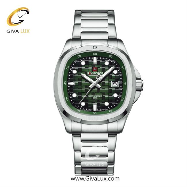ساعت مچی اورجینال مردانه ناوی فورس|Naviforce|نوی فورس|نیوی فورس نقره ای | نقره ای| سبز| کد رفرنس NF9240 S/GN/S