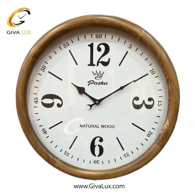 ساعت دیواری اورجینال پاشا چوب قهوه ای| کد رفرنس 503