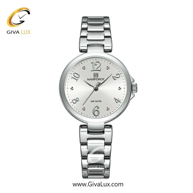 ساعت مچی اورجینال زنانه ناوی فورس|Naviforce|نوی فورس|نیوی فورس نقره ای | نقره ای| سفید| کد رفرنس NF5031