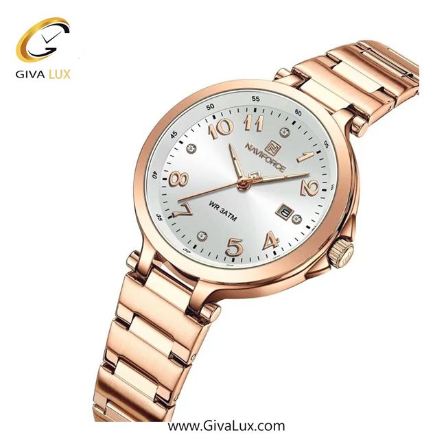 ساعت مچی اورجینال زنانه ناوی فورس|Naviforce|نوی فورس|نیوی فورس رزگلد | رزگلد| سفید| کد رفرنس NF5033