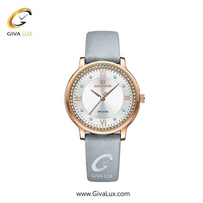 ساعت مچی اورجینال زنانه ناوی فورس|Naviforce|نوی فورس|نیوی فورس رزگلد | طوسی| سفید| کد رفرنس NF5036