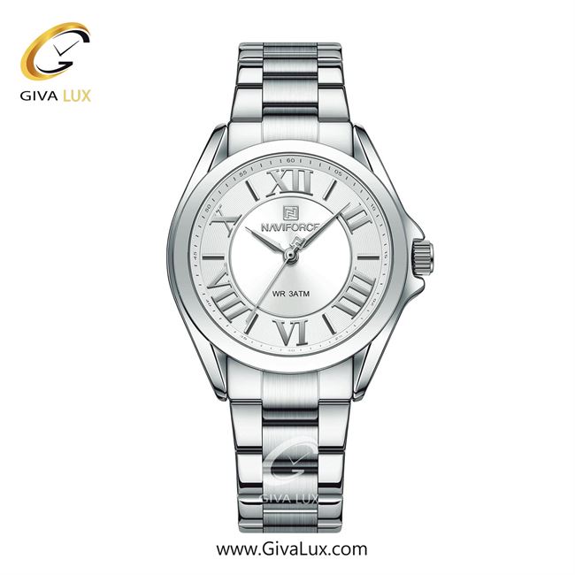 ساعت مچی اورجینال زنانه ناوی فورس|Naviforce|نوی فورس|نیوی فورس | نقره ای| سفید| کد رفرنس NF5037