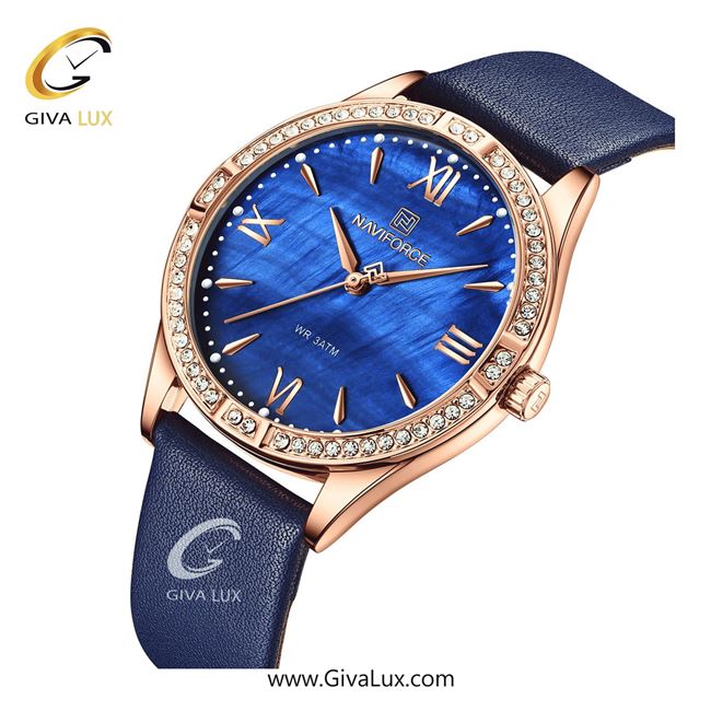 ساعت مچی زنانه بند چرمی دورنگین ناوی فورس (نیوی فورس) NF5038 RG/D.BE 5038RG-DBL2.jpg