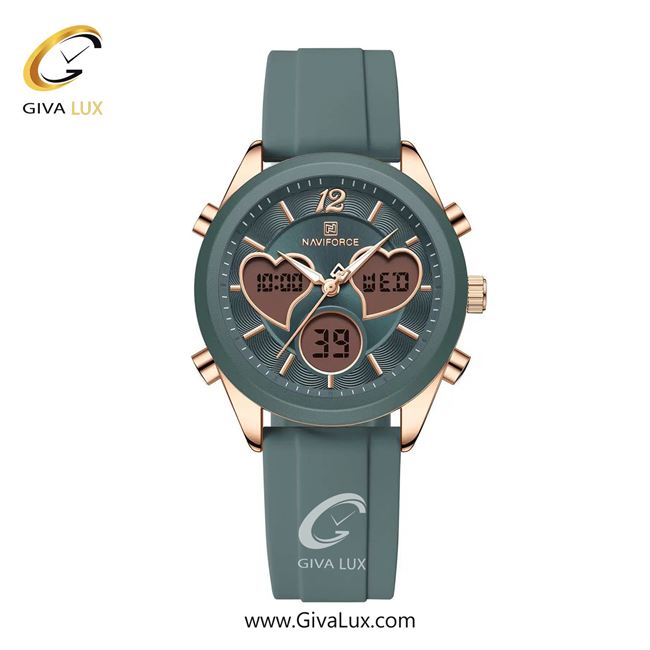 ساعت مچی اورجینال زنانه ناوی فورس|Naviforce|نوی فورس|نیوی فورس دو زمانه رزگلد-تیتانیوم | تیتانیوم| دودی|تیتانیوم| کد رفرنس NF5045T RG/I.GY/I.GY