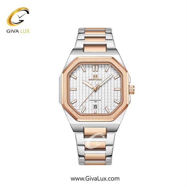 ساعت مچی اورجینال زنانه ناوی فورس|Naviforce|نوی فورس|نیوی فورس نقره ای-رزگلد | نقره ای-رزگلد| نقره ای| کد رفرنس NF5053 RG/W