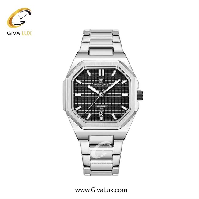 ساعت مچی اورجینال زنانه ناوی فورس|Naviforce|نوی فورس|نیوی فورس نقره ای | نقره ای| مشکی| کد رفرنس NF5053 S/B