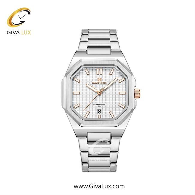ساعت مچی اورجینال زنانه ناوی فورس|Naviforce|نوی فورس|نیوی فورس نقره ای | نقره ای| نقره ای| کد رفرنس NF5053 S/W
