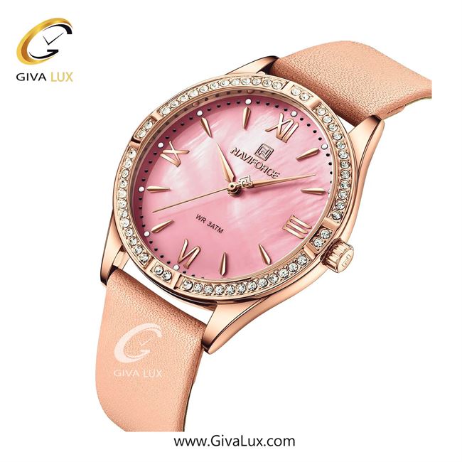 ساعت مچی اورجینال زنانه ناوی فورس|Naviforce|نوی فورس|نیوی فورس رزگلد | گلبهی| صورتی| کد رفرنس NF5038