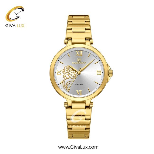 ساعت مچی اورجینال زنانه ناوی فورس|Naviforce|نوی فورس|نیوی فورس طلایی | طلایی| نقره ای| کد رفرنس NF5060 G/W