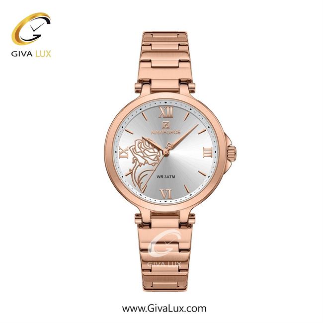 ساعت مچی اورجینال زنانه ناوی فورس|Naviforce|نوی فورس|نیوی فورس رزگلد | رزگلد| نقره ای| کد رفرنس NF5060 RG/W