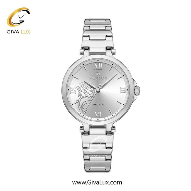 ساعت مچی اورجینال زنانه ناوی فورس|Naviforce|نوی فورس|نیوی فورس نقره ای | نقره ای| نقره ای| کد رفرنس NF5060 S/W