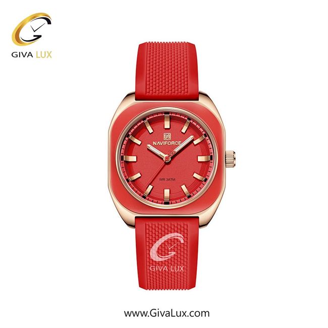 ساعت مچی اورجینال زنانه ناوی فورس|Naviforce|نوی فورس|نیوی فورس رزگلد-قرمز | قرمز| قرمز| کد رفرنس NF5061 RG/R/R