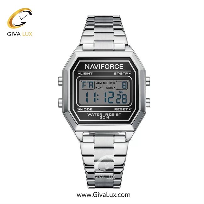 ساعت مچی اورجینال زنانه ناوی فورس|Naviforce|نوی فورس|نیوی فورس نقره ای | نقره ای| مشکی| کد رفرنس NF5063S S/B/S