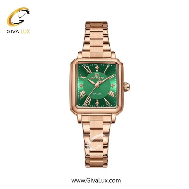 ساعت مچی اورجینال زنانه ناوی فورس|Naviforce|نوی فورس|نیوی فورس رزگلد | رزگلد| سبز| کد رفرنس NF5065 RG/GN