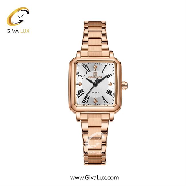 ساعت مچی اورجینال زنانه ناوی فورس|Naviforce|نوی فورس|نیوی فورس رزگلد | رزگلد| نقره ای| کد رفرنس NF5065 RG/W