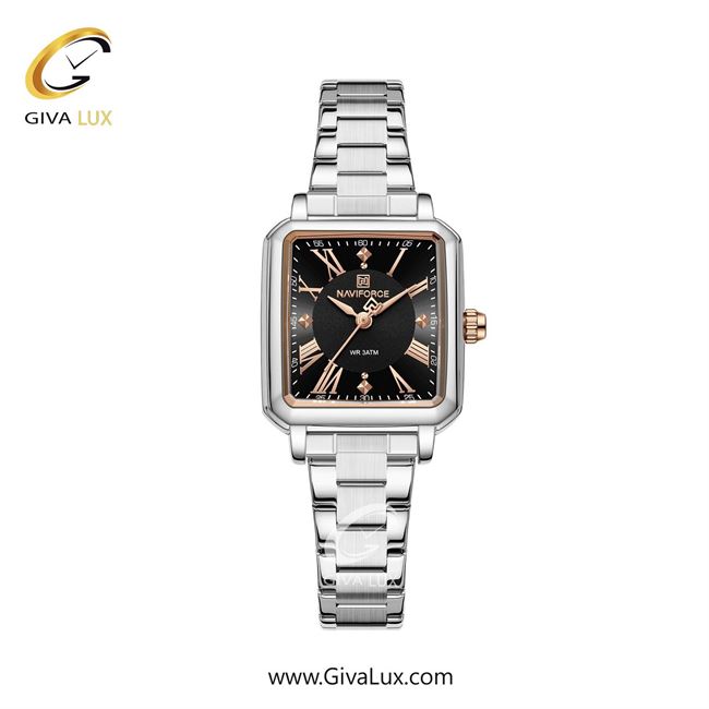 ساعت مچی اورجینال زنانه ناوی فورس|Naviforce|نوی فورس|نیوی فورس نقره ای | نقره ای| مشکی| کد رفرنس NF5065 S/B
