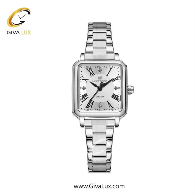 ساعت مچی اورجینال زنانه ناوی فورس|Naviforce|نوی فورس|نیوی فورس نقره ای | نقره ای| نقره ای| کد رفرنس NF5065 S/W