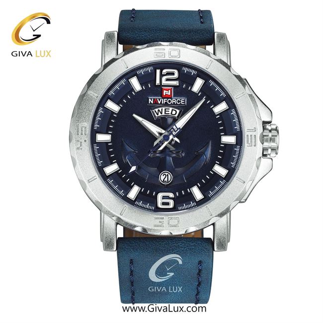 ساعت مچی اورجینال مردانه ناوی فورس|Naviforce|نوی فورس|نیوی فورس نقره ای | آبی| آبی کاربنی| کد رفرنس NF9122