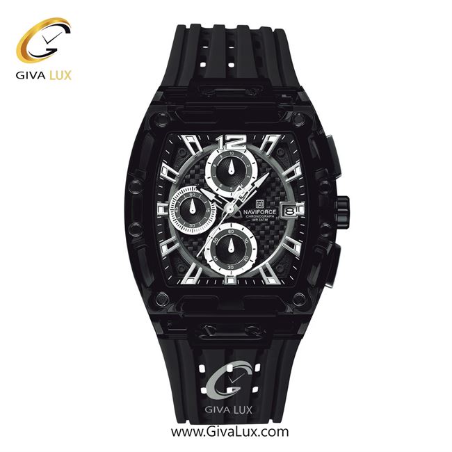 ساعت مچی اورجینال مردانه ناوی فورس|Naviforce|نوی فورس|نیوی فورس سه موتوره کرنوگراف مشکی | مشکی| مشکی| کد رفرنس NF7105-B/B/B