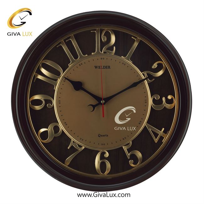 ساعت دیواری اورجینال ولدر PVC قهوه ای| کد رفرنس 518