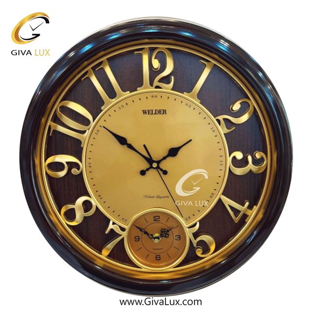 ساعت دیواری اورجینال ولدر PVC قهوه ای| کد رفرنس 520