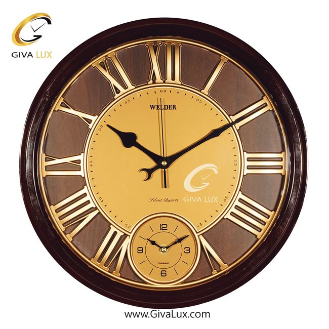 ساعت دیواری اورجینال ولدر PVC قهوه ای| کد رفرنس 520
