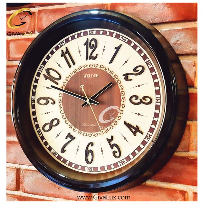 ساعت دیواری اورجینال ولدر PVC قهوه ای| کد رفرنس 525