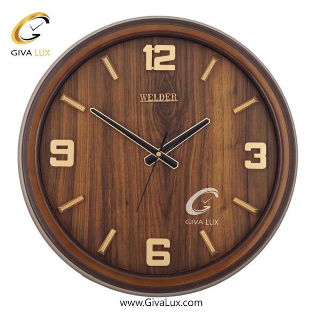 ساعت دیواری اورجینال ولدر PVC قهوه ای| کد رفرنس 530
