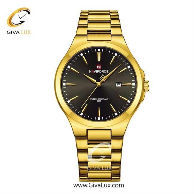 ساعت مچی اورجینال ناوی فورس مردانه طلایی | طلایی | مشکی | کد رفرنس NF9214-G/B