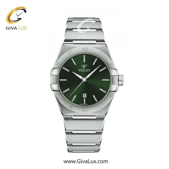 ساعت مچی اورجینال مردانه ویولت VIOLET نقره ای | نقره ای| سبز| کد رفرنس 0603