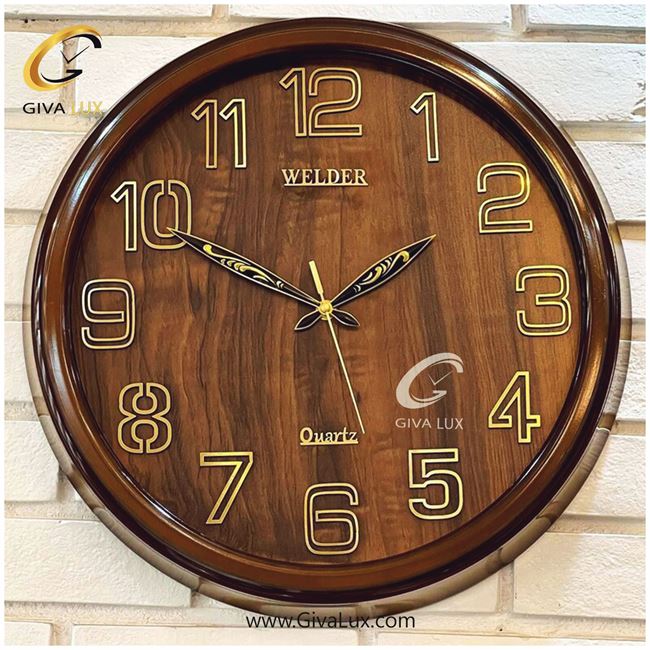 ساعت دیواری اورجینال ولدر PVC قهوه ای| کد رفرنس 550